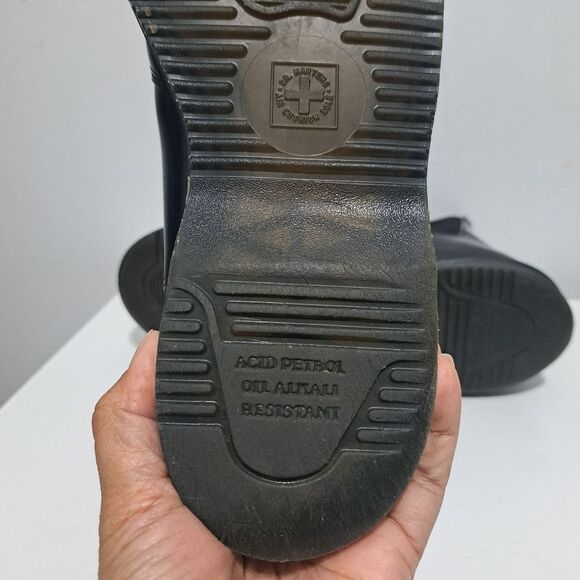 Dr. Martens Flora Smooth Chelsea Y2K Goth Boots Size 9 Black - Picture 13 of 16